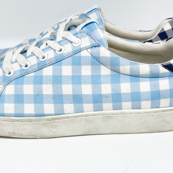 Draper James Women's Witherspoon Blue White Gingham Harper Sneakers Size 9 - Picture 10 of 12